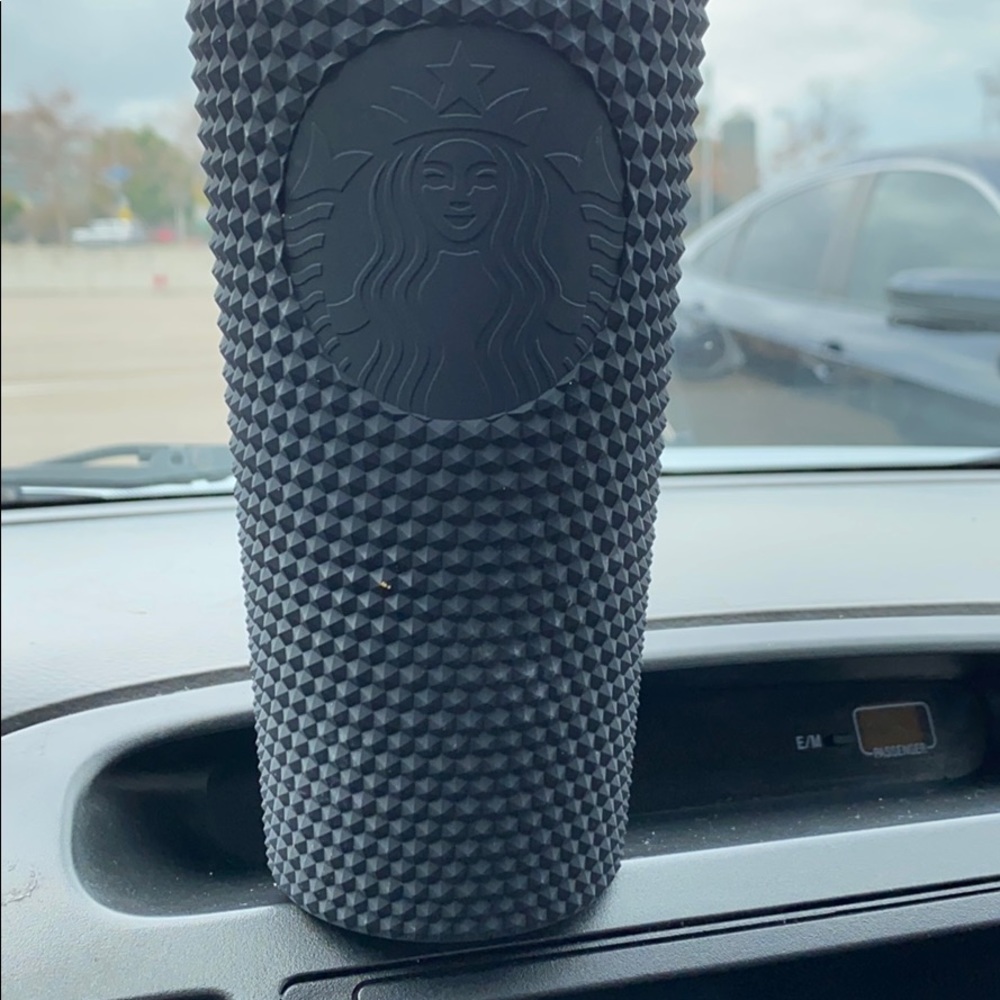 Black studded Starbucks cup
